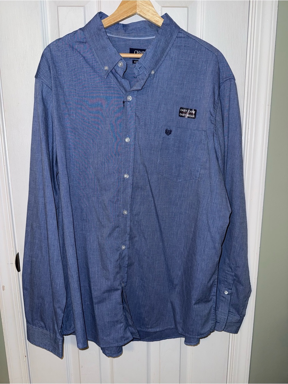 NWT Chaps Men’s Blue Button-Down Casual Shirt XXL